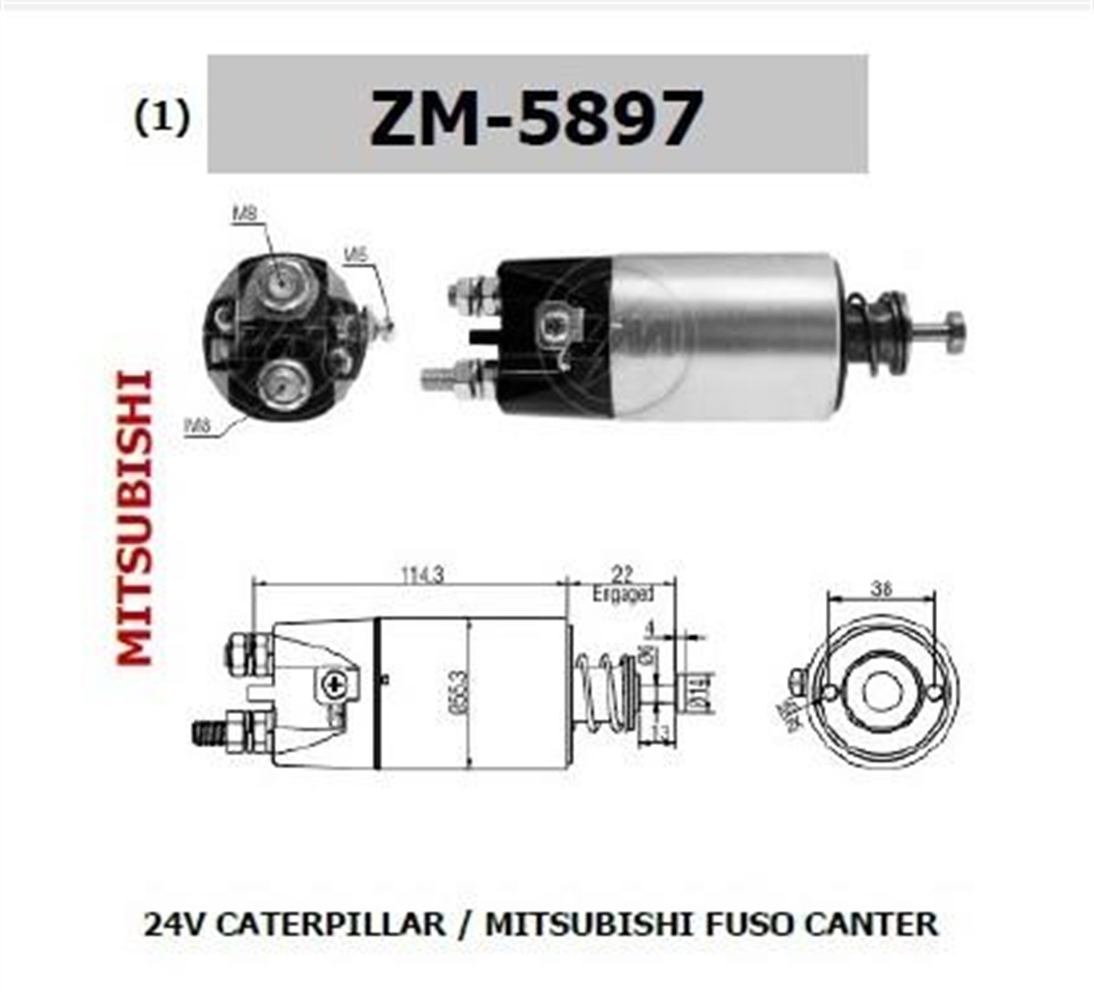 Marş Otomatiği 24v Kulaksız Mıtsubıshı Caterpıllar / Mıtsubıshı Fuso Canter Caterpıllar Caterpıllar Excavatör (ss-1 Snls753a | Mega Smı5897