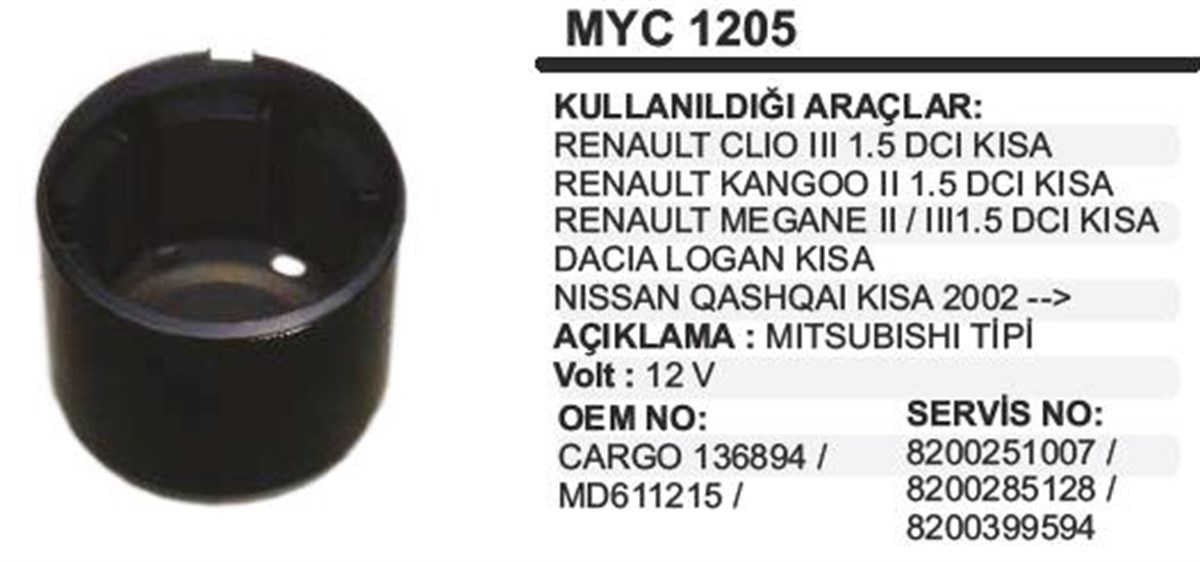 Marş Yastığı 12v Clio Kango Dacia 71x5260 Myc1205 Mc6075 | Ith Mymyc1205