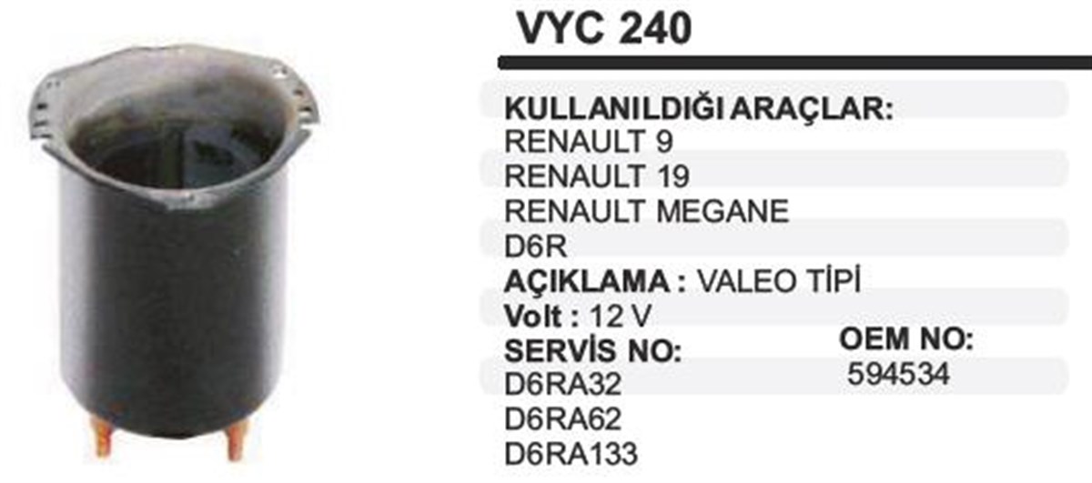 Marş Yastığı 12v Mıknatıs R9-r19 Megan Honda Cıvıc Motorsiklet Düz Laguna 64*89 | Pars Vyc240