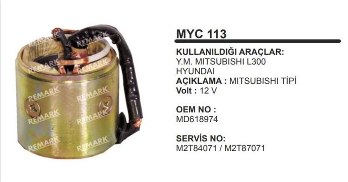 Marş Yastığı 12v Mıtsubıshı L200 L300 Hyundai H100 Ym Fuso Canter Ym 76,5-62-72 Myc113 | Martek Myc113