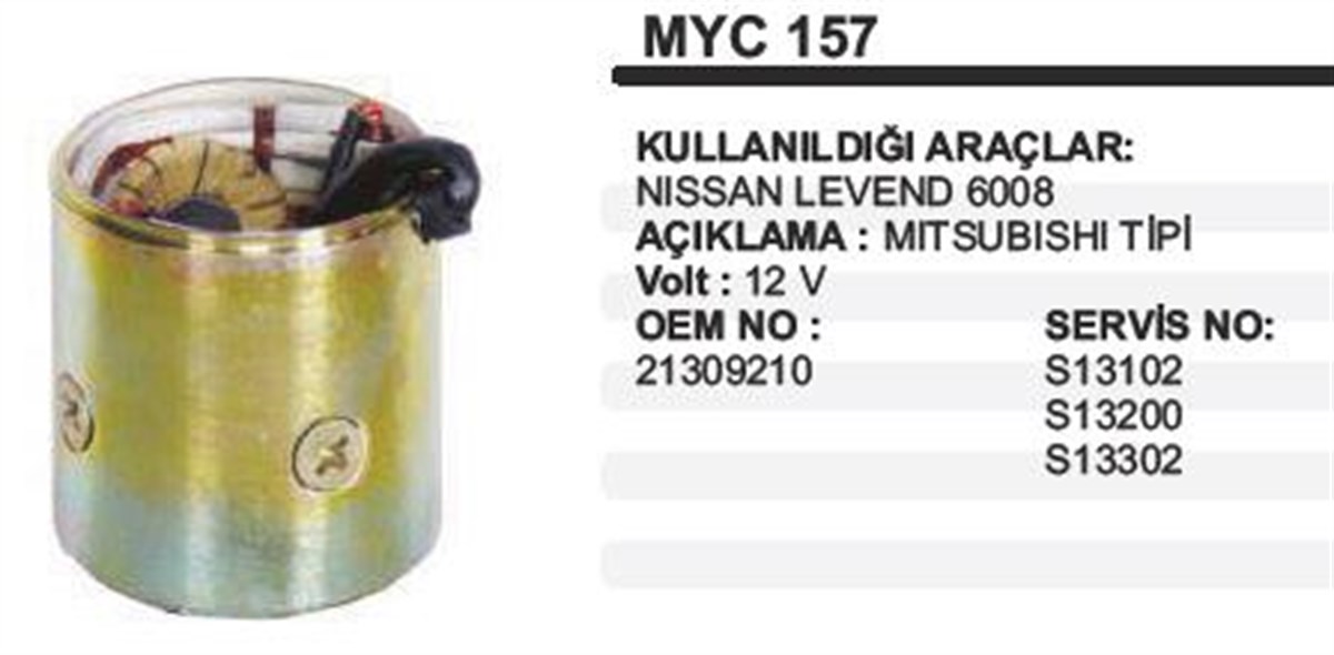 Marş Yastığı 12v Nissan 2500 74*80*86 Myc157 Komatsu Forklift Samsung Se5d-3 Yanmar Jeneratör | Schenna Myc157