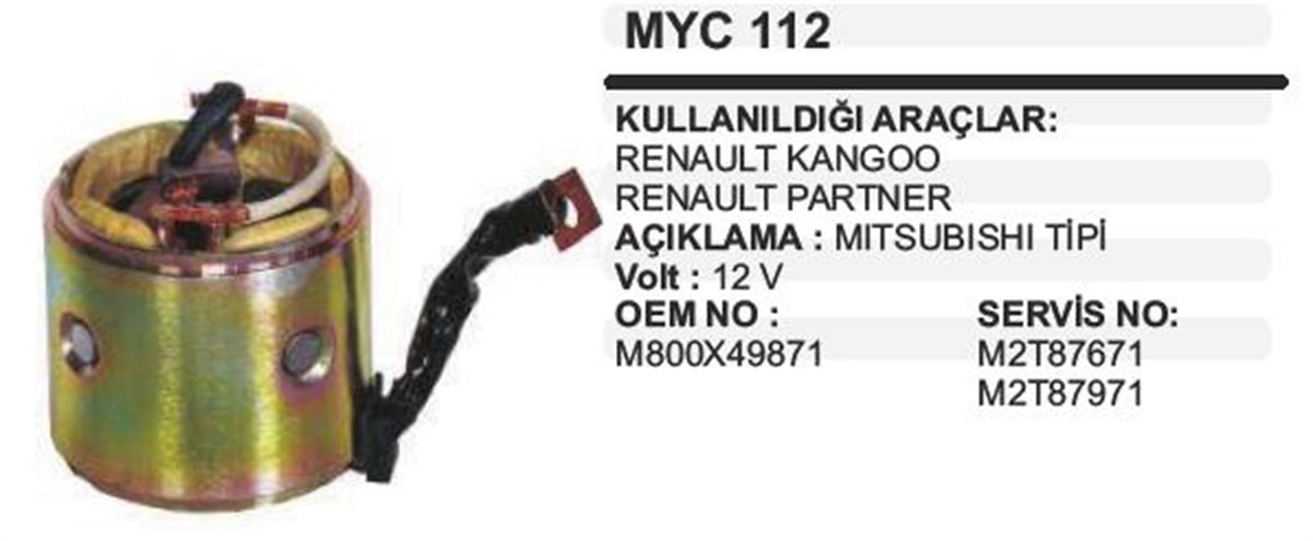 Marş Yastığı 12v Pejo Partner Kango 76*63*72 | Martek Myc112