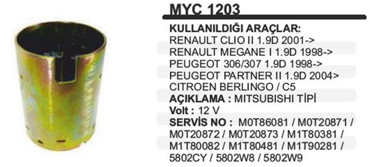 Marş Yastığı 12v Renault Clio2 Megane2 73-97 | Ith Mymyc1203