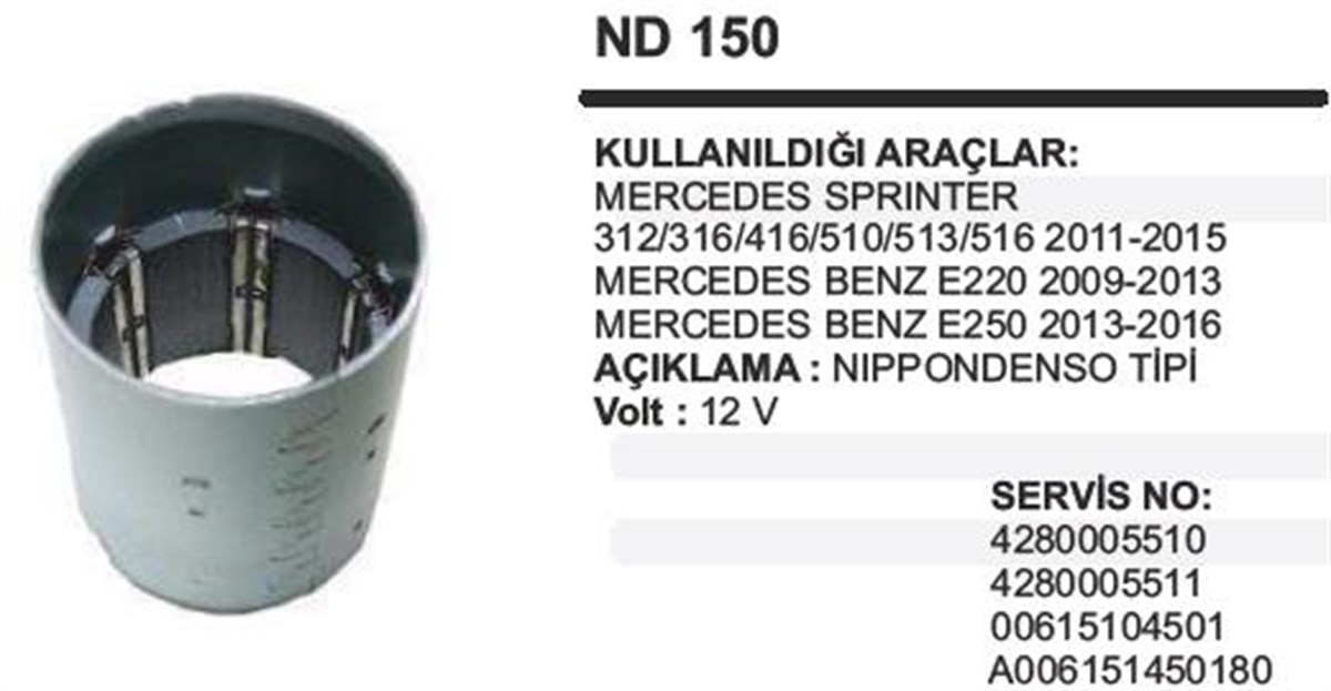 Marş Yastığı 12v Sprinter Vito Viano 70*88 Nd6195 | Ith Mynd6195