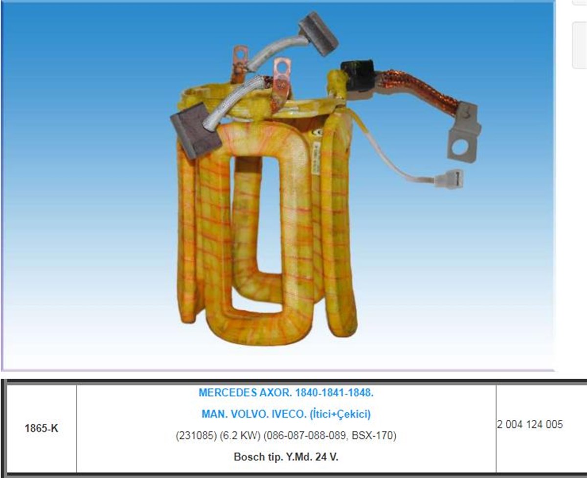 Marş Yastığı 24v Bosch Tip Man Volvo Iveco Mercedes 1840 1841 Atego Axor Actros Man Volvo | Gova 1865