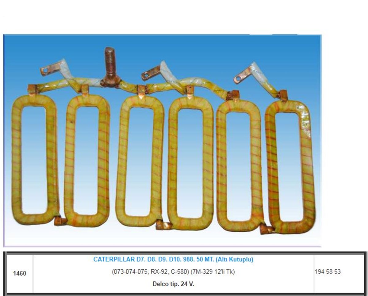 Marş Yastığı 24v Caterpıllar 50mt Cat D7. D8. D9. D10. 988. 50mt. (altı Kutuplu) | Gova 1460