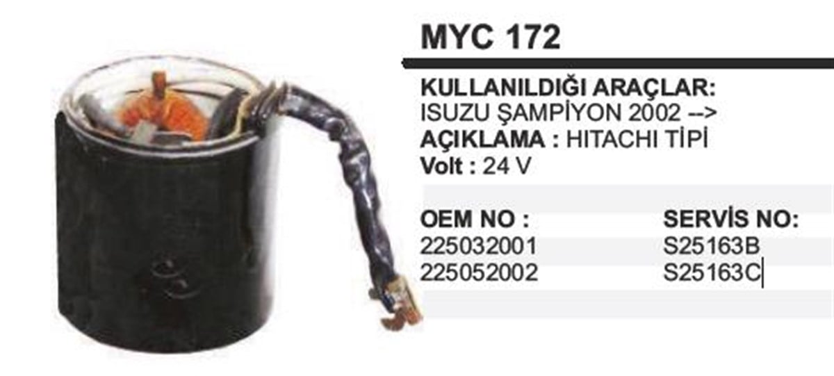 Marş Yastığı 24v Isuzu Champıon 76,5*80*85* Sampıyon Kısa 4hk1 Olur Myc172 | Ith Mymyc172