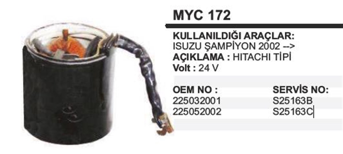 Marş Yastığı 24v Isuzu Champıon 76,5*80*85* Sampıyon Kısa 4hk1 Olur Myc172 | Ith Mymyc172