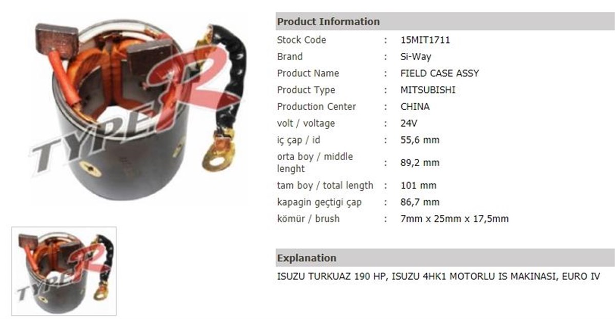 Marş Yastığı 24v Isuzu İş.mak 79*89*101 Nyc2812 | Ith Mynyc2812