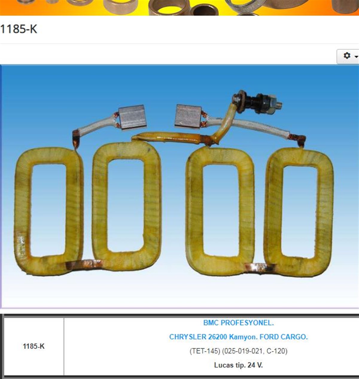 Marş Yastığı 24v Kamyon Ford Cargo Bmc Profesyonel 24v As 26.200 60 Gova 1185-k | Gova 1185