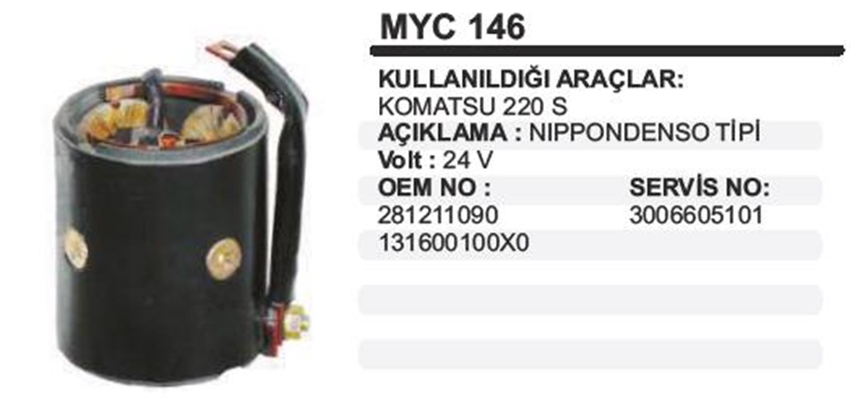 Marş Yastığı 24v Komatsu 85*96*105 Myc146 | Ith Mymyc146