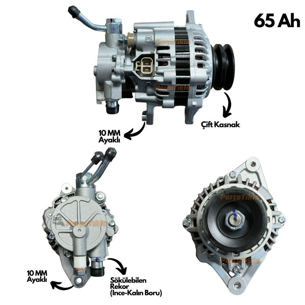 Alternatör 12v 65ah Hyundai H100 Mıtsubıshı L200 L300 Ym Çift Kasnak Kalın Borulu Alt12664n 12664n 12664 | Martek Alt12664n-waı