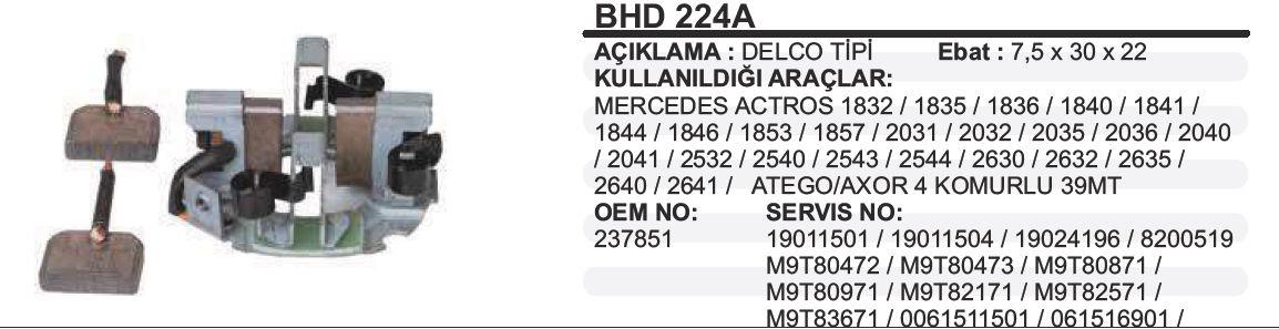 Kömür Yuvası Mercedes Axor Atego 39mt Bhd224a | Martek Bhd224a