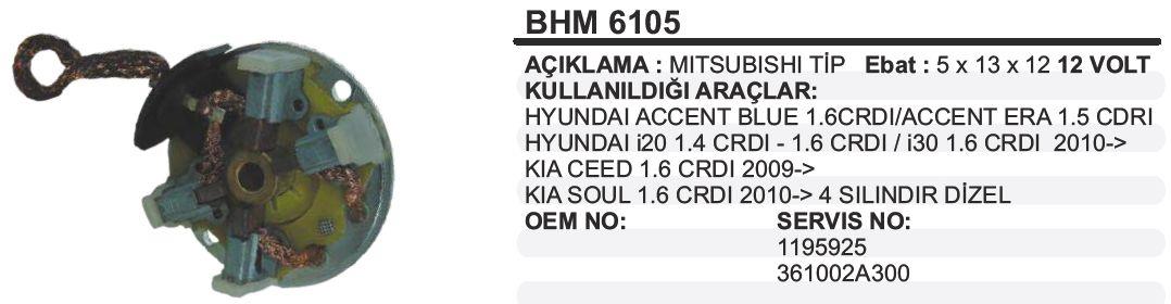 Kömür Yuvası Hyundai Era Getz Elentra Era I30 Getz Kıa Ceed Rıo Bhm-6105 Bhm6105 | Martek Bhm6105
