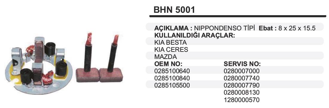 Kömür Yuvası Kia-mazda Ford Ranger Minübüs Kıa Sportage Mazda Toyota Isuzu Nkr Nd 0061 Nd1671 8x25x15 | Martek Bhn5001