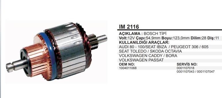 Marş Kollektörü 12v Vw-golf Bora Mıtsubıshı L200 54.9x123x11 | Martek Im2116