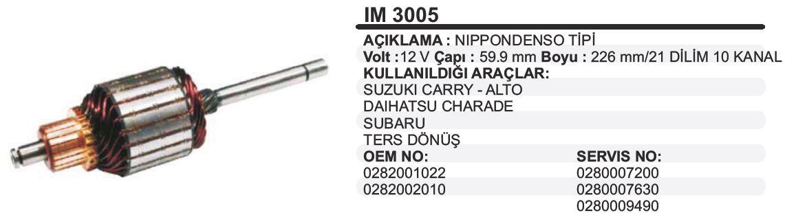 Marş Kollektörü 12v Daıhatsu60x226.orem300830 | Martek Im3005