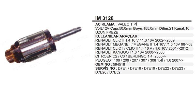 Marş Kollektörü 12v Megane Clio R19 98- | Martek Im3128