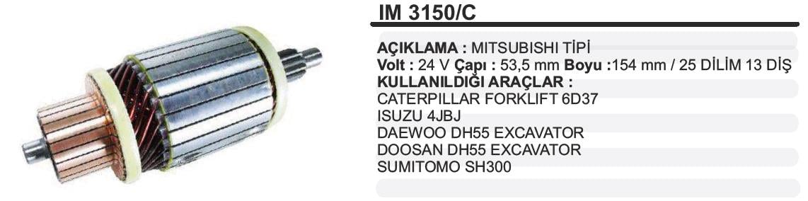Marş Kollektörü 24v Forklift Cat Forklift Cat Sumıtomo Doosan Daewoo Isuzu Caterpıllar Forklift | Martek Im3150c