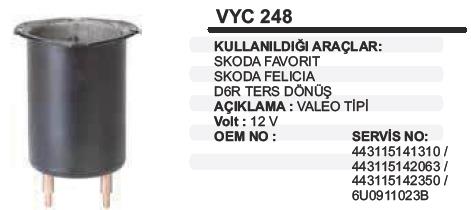 Marş Yastığı 12v D6ra Mıknatıslı Ters 63*90 Vyc248 Str3015 İn Vw Ters | Martek Vyc248