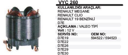 Marş Yastığı 12v Clio Megan 78*44*66 Vyc260 | Martek Vyc260