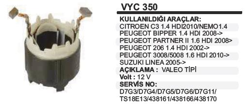 Marş Yastığı 12v Partner Bipper Partner 206 3008 5008 Suzuki Linea Vw Golf Caddy 69*43 Vyc350 | Martek Vyc350