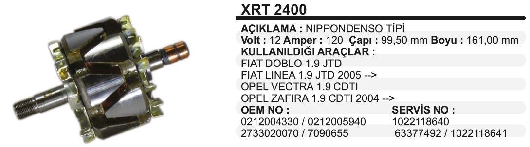 Rotor 12v 120ah Opel Vectra Zafira Fıat Linea Doblo Punto Xrt2400 | Martek Xrt2400