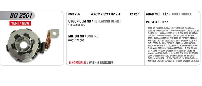 Kömür Yuvası 12v 6kömürlü Cıtroen C4 -ds4 / Peugeot 2008 Partner 1.6 Hdı / Audı / Mercedes Benz (4.5 X 17.5 X 14) | Mega Bo2561