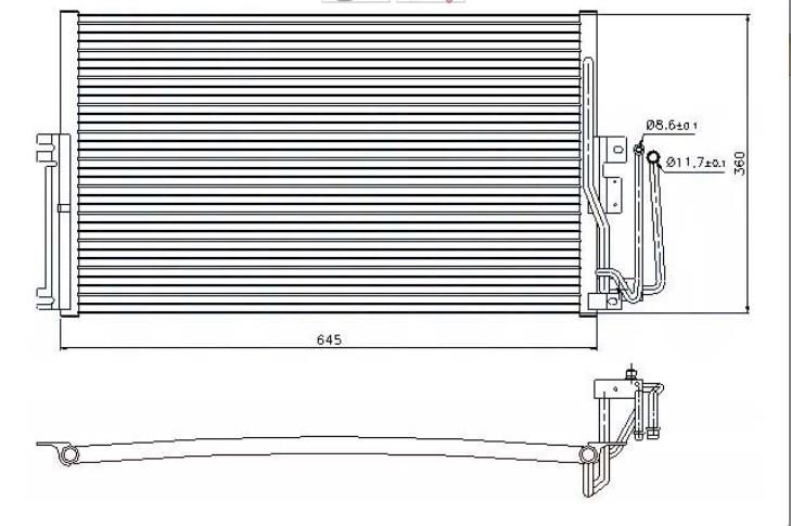 Klima Radyatörü Opel Vectra B 95- (filitresiz) (filitresi Dr0759) (filitrelisi Kale 358205) | Mga 82144