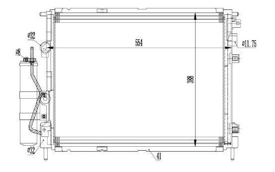Klima Radyatörü Renault Kango Clio2 Thalıa Dacıa Logan Tüplü-----veka433515 Mga82113-tüplü Filitreli | Mga 82232