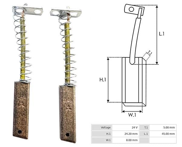 Alternatör Şarj Kömürü Mıtsubıshı 24v 5x8x24 Scanıa,renault Truck(cgf032141239 Ak00090253 A647x52170 Cargo14123 Cargo 14123 | Mıtsubıshı A647x52170