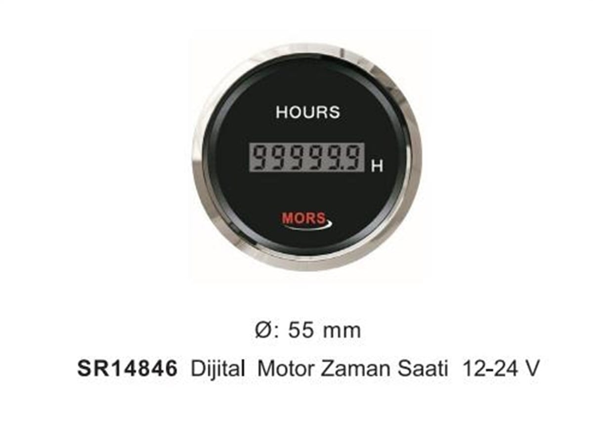 Mors Dijital Motor Zaman Göstergesi 12-24v Siyah |