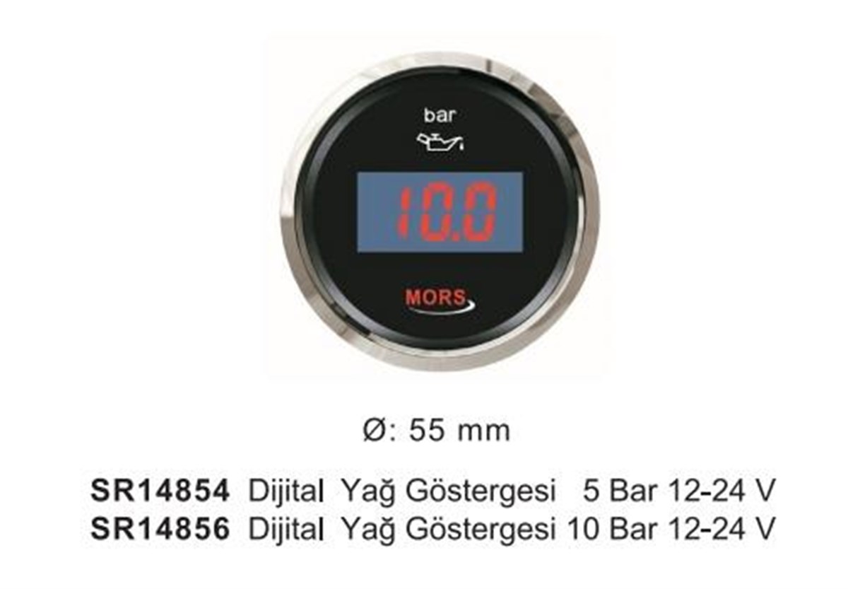 Mors Dijital Yağ Göstergesi 10 Bar 12-24v Siyah |