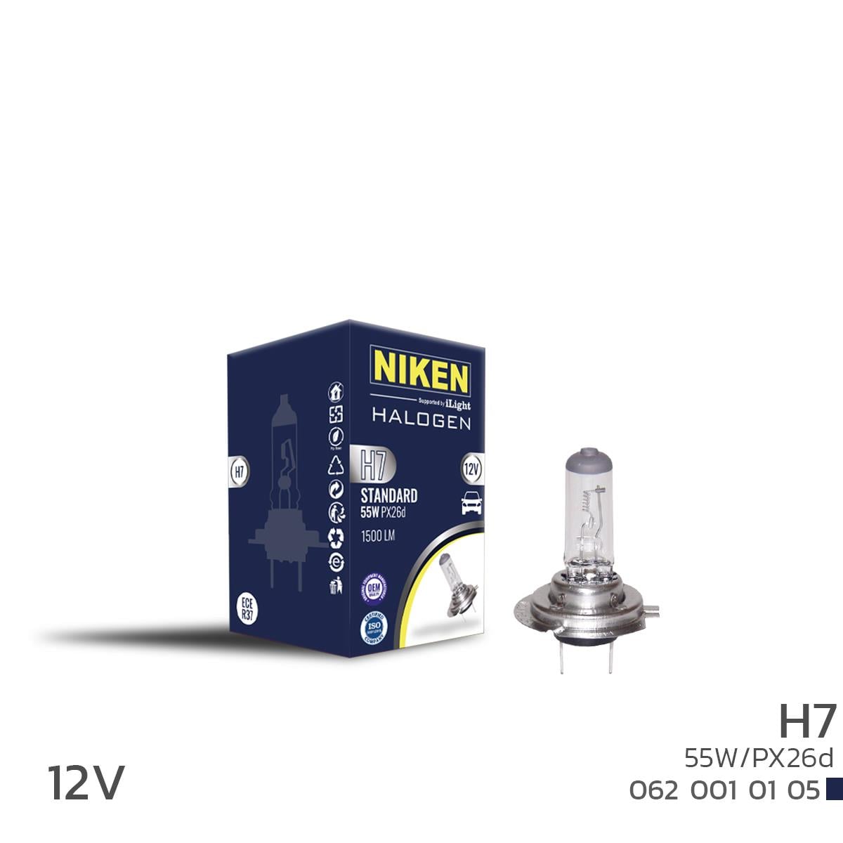 Ampul 12v H7 55w Halojen Ampul | Nıken 0620010105