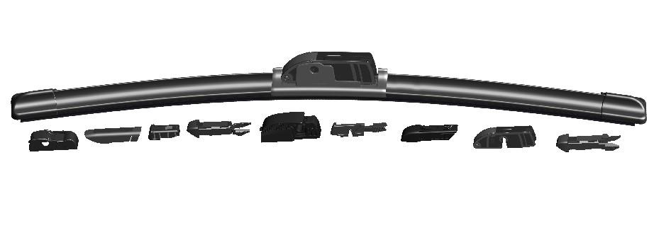 Silecek Süpürgesi 650mm Banana Tip 9 Aparatlı | Nrp 901650mm