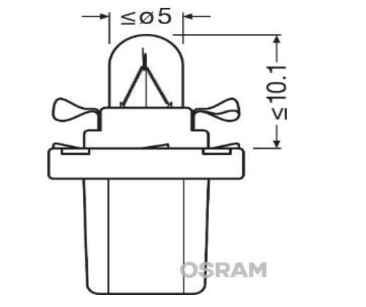 Gösterge Ampul 12v 1.2w Dipsiz Soketli Mavi | Osram 2721mfx