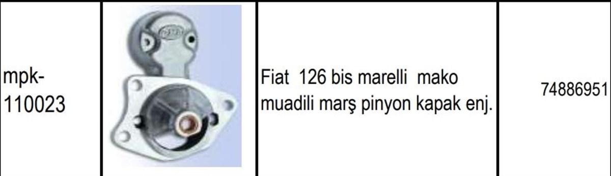 Pinyon Kapağı Bis 126 Marelli Tip Gmp00110023 | Gmp 110023