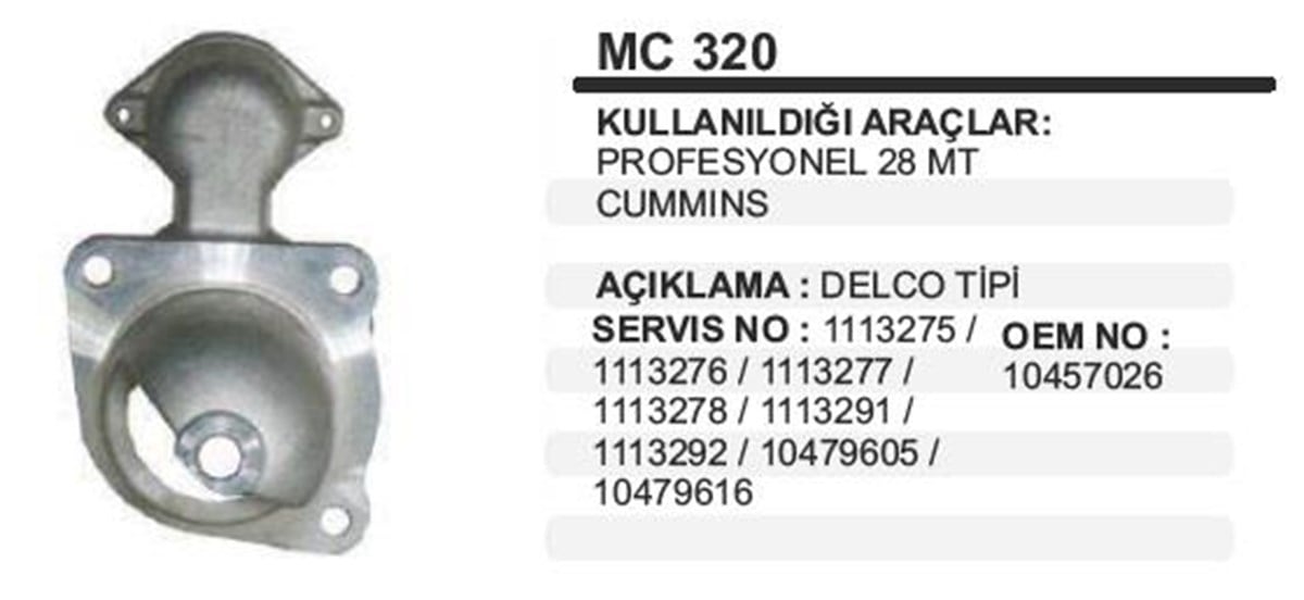 Pinyon Kapağı Bmc Prof.28mt Delcotip.28mt Bmc Profesyonel 620 Cummıns)cummins () Mc320 | Ith Pkmc320