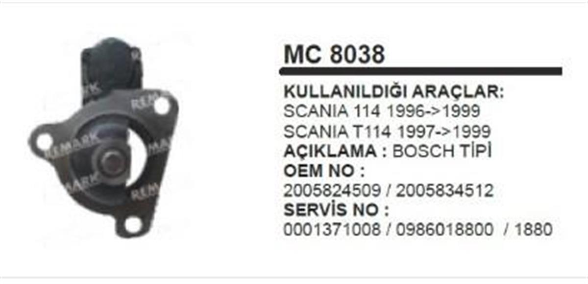 Pinyon Kapağı Bosch 371 Scania 114 T114 K12 | Remark Mc8038