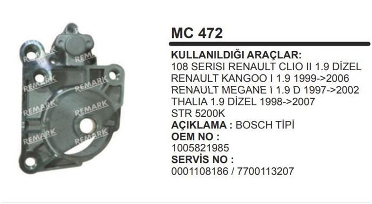 Pinyon Kapağı Bosch Renault Clio Iı Kangoo 1.9d | Ith Pkmc472