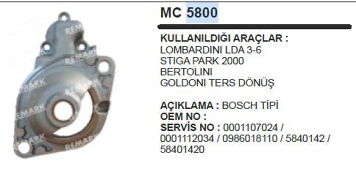 Pinyon Kapağı Bosch Tip Lombardini Pancar Motor Ters Dönüş Bertolina Goldoni | Ith Pkmc5800
