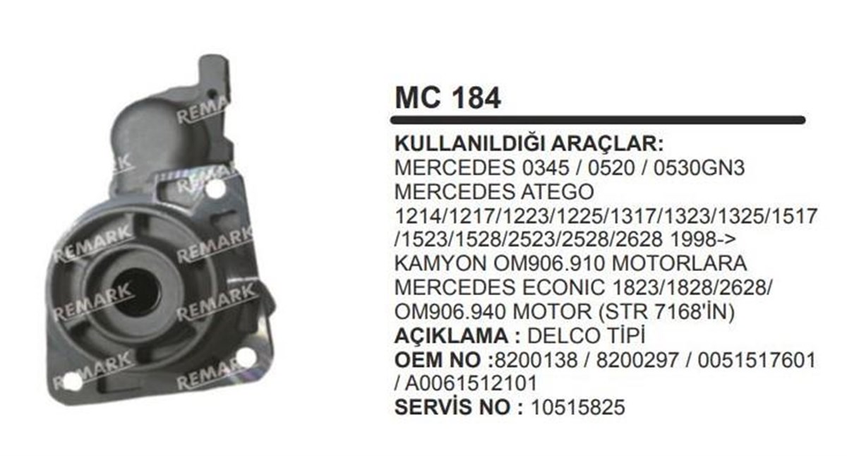 Pinyon Kapağı Delco Tip 29mt Mercedes Axor Atego | Remark Mc184