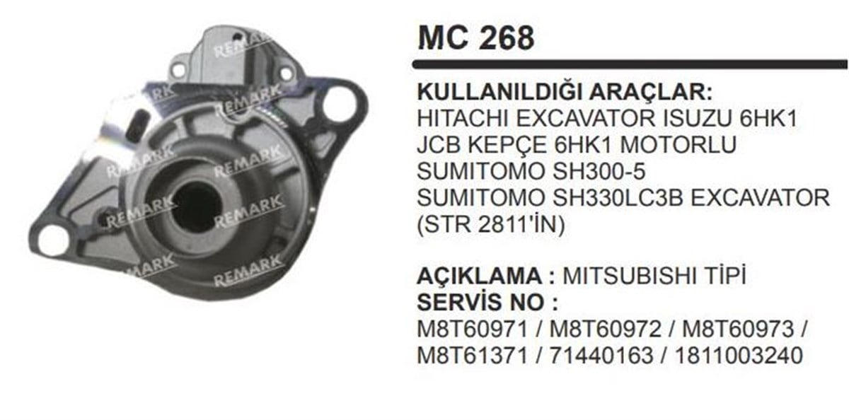 Pinyon Kapağı Hıtachı Isuzu 6hk1 Excavatör Isuzu Jcb Kepçe Sumitoma Sh300-5 Excavatör | Martek Mc268