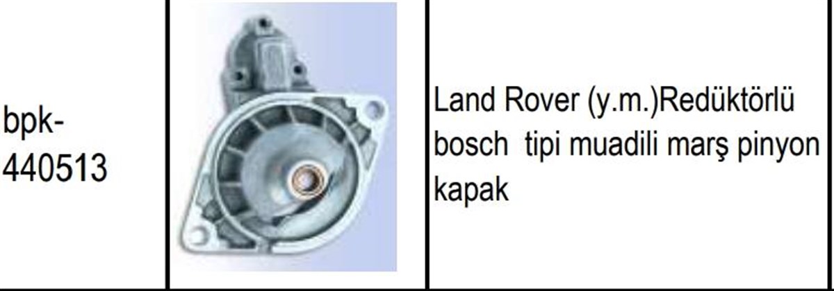 Pinyon Kapağı Landrover Benzinli Boschtip | Gmp 440513