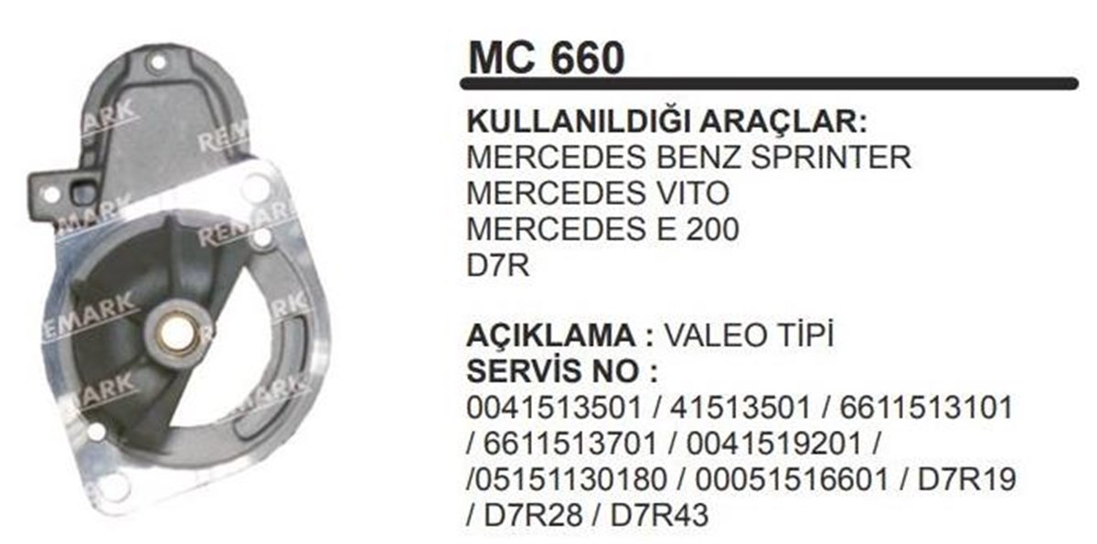 Pinyon Kapağı Mercedes Benz Sprinter Vito E200 D7r | Martek Mc660