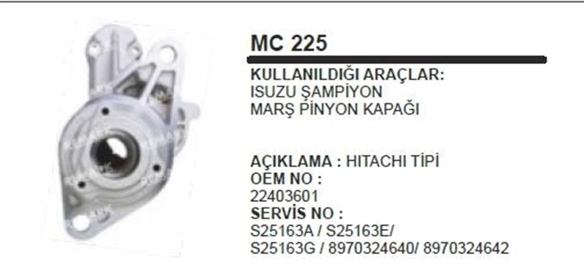 Pinyon Kapağı Ön Hıtachı Tıpı Isuzu Sampıon 3 Cıvatalı | Ith Pkmc225