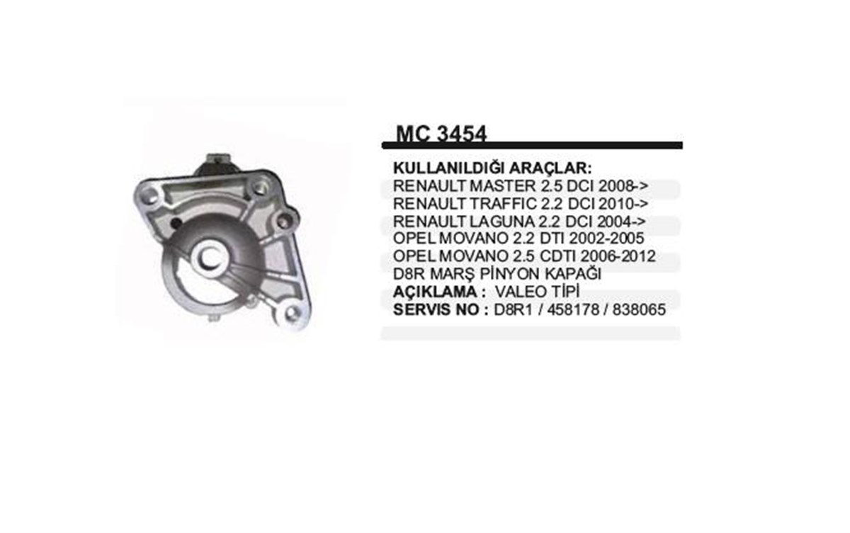 Pinyon Kapağı Renault Master-trafıc-opel Movano Laguna | Ith Pkmc3454