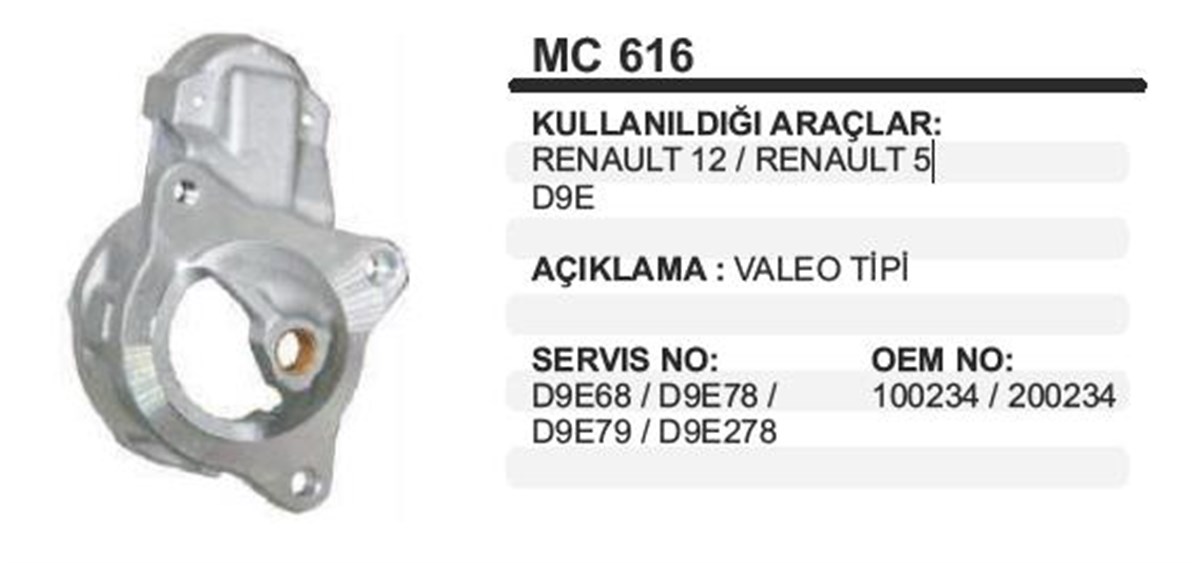Pinyon Kapağı Valeo Tip R12 Toros Mc616 | Ith Pkmc616