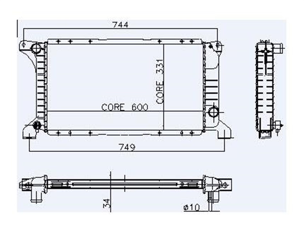 Radyatör Ford Transit 190 T12 T15 Ölçü 600x331x34 | Kale 0206151ab