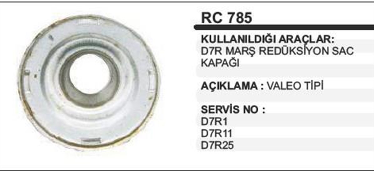 Rediksiyon Saç Kapağı Valeo D7r | Ith Rc785